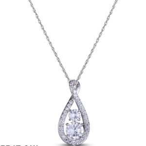 Kay Jewelers White Sapphire Teardrop Necklace 18in
